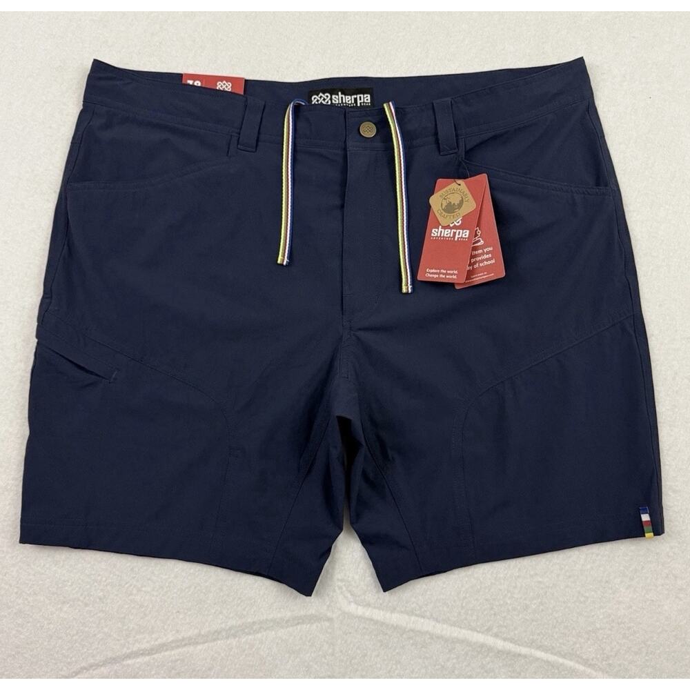 Sherpa Adventure Gear Mens 34 Cargo Shorts Blue Jamyang Drawstring Nylon Hiking - Picture 3 of 15